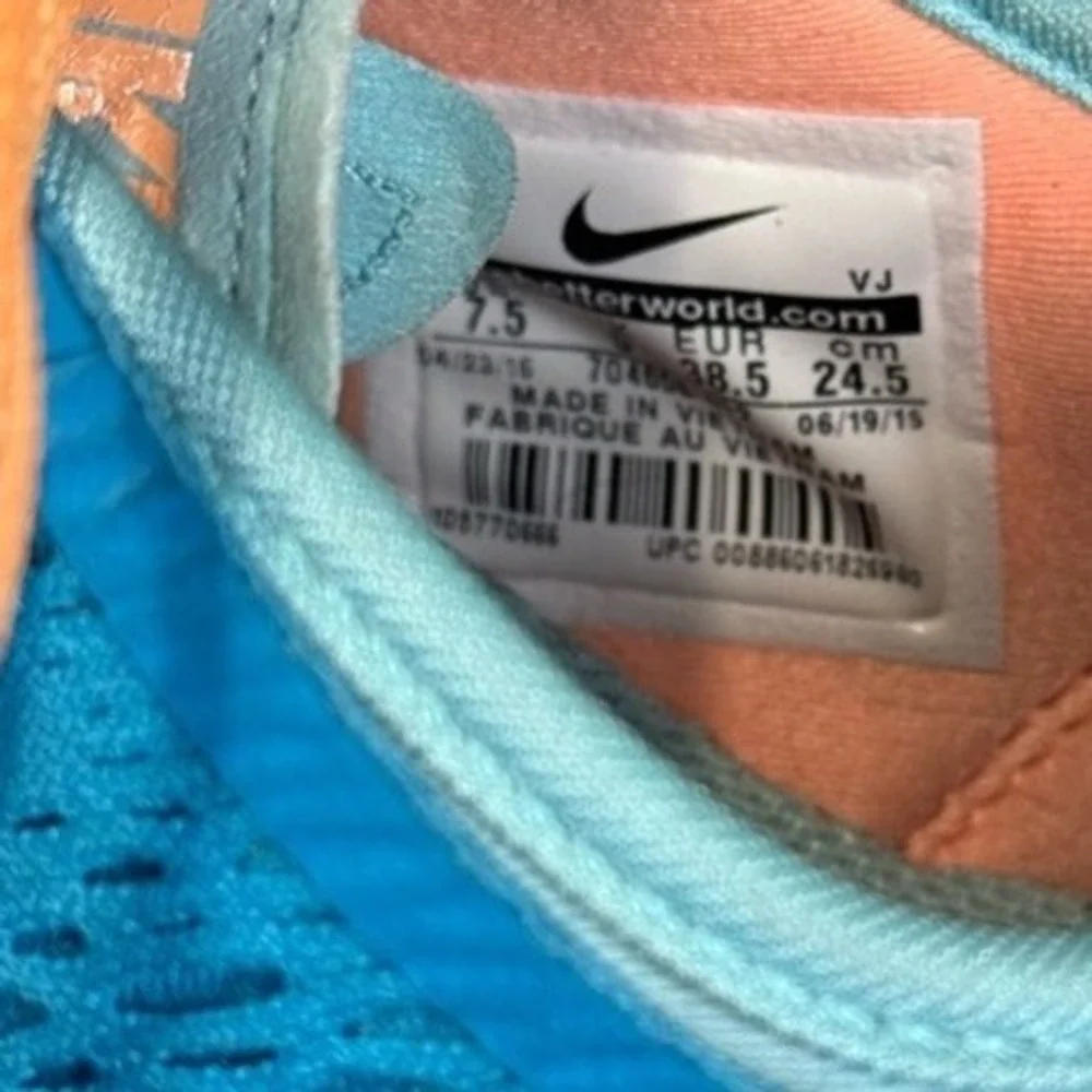 Nike Zoom Turquoise Orange Athletic Training Shoes Women's Size 7.5